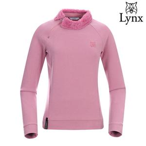 [링스] 여성 인조퍼 변형넥 반집업 티셔츠 L21B3TO064_PK