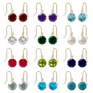 [메리그린] 14K GOLD 탄생석 컬러 큐빅 귀걸이 12종 택1