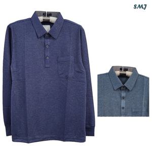 SMJ1703 남자 긴팔 카라 티셔츠 중년 남성 긴팔티 봄 가을