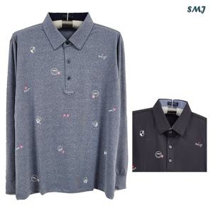 SMJ1705 남자 긴팔 카라 티셔츠 중년 남성 긴팔티 봄 가을