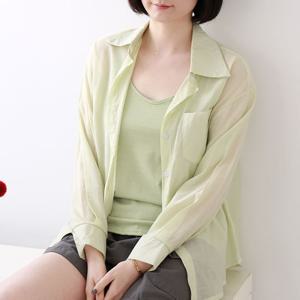 [웬디즈갤러리]조쉬 나시 세트 시스루 셔츠 JSH101