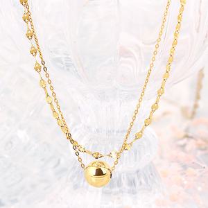 [제메이스] 14K 골든볼 트윙클 레이어드 목걸이