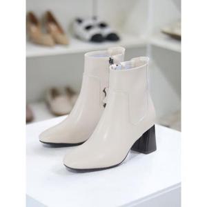 바이로쏘 세이브존03 소가죽 스퀘어 토 6.0cm 청키힐 앵클부츠 (BY)23S10856CF2W