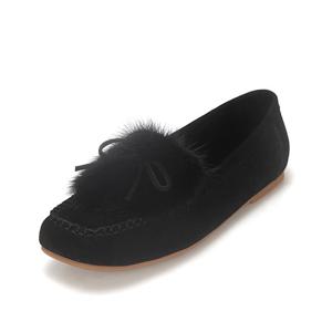 [바바라(슈즈)]스웨이드 밍크FUR 드라이빙 퍼 로퍼_BBF542BK