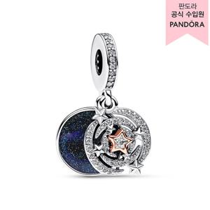 [판도라(주얼리)][백화점 보증서 제공]투-톤 슈팅 스타 더블 댕글 참_782975C01_A