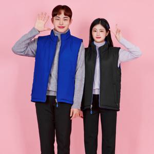 유투 남성 여성 리버시블 양면 겨울 경량 패딩 조끼 블루/블랙