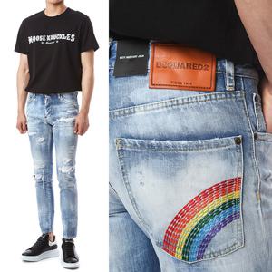 디스퀘어드 레인보우 스티치 아이스진/71LB0708