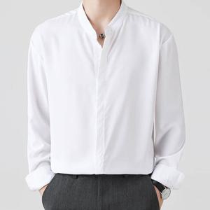 남성 모던 베이직 차이나넥 셔츠 LD-SHAH-QSIS073-화이트