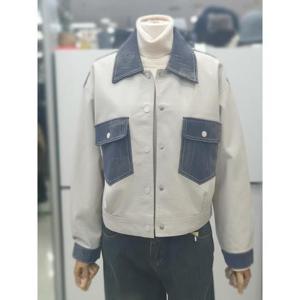 밀스튜디오 세이브존04 인조가죽 배색 라이더 재킷 LQ3LJS104