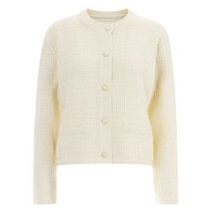 국산 여성 라운드 단추 봄 니트 가디건 BOM-WJK-11806-아이보리