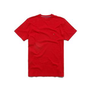 타미힐피거 맨즈 라운드 반팔 티셔츠 9808 612 레드 남녀공용