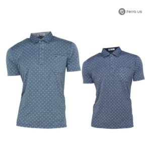 [티엔디]남성 여름 골프웨어 골프 카라 패턴 반팔 면 티셔츠