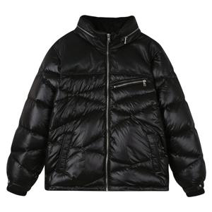 [버커루]남성 인조가죽배색 사시변형 하이넥 다운 점퍼(B234DW400P)