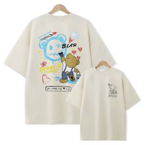 [엠엔씨][MNC] 곰돌이페인팅 박스핏 반팔티 (MDBT697HO)