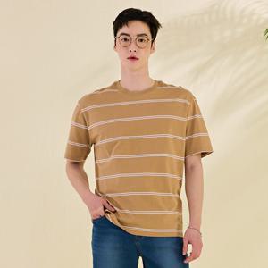 공용 스트라이프 반팔 티셔츠-DBZU5805C0X