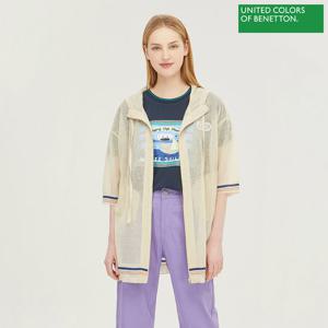 베네통 백 인티샤 반팔 후드 집업 BAKC66331_BE