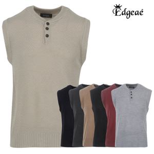 엣지애 남녀공용 헨린텍 단추 니트조끼 MCVSM6002F2