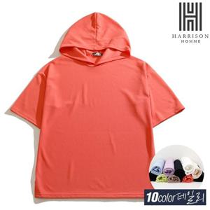 [해리슨] 10컬러 밴더 반팔 후드티 LWD1105