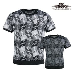 보스케 야마구치 남성 유니크 메쉬 반팔 라운드셔츠 YG1M412