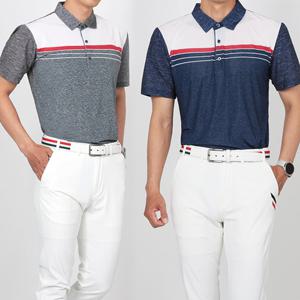 맥킨리 남성 줄무늬 카라 PK 반팔티셔츠_E2-3M084