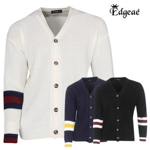 엣지애 남성 소매포인트 오버핏 니트가디건 MCGSM7002F2