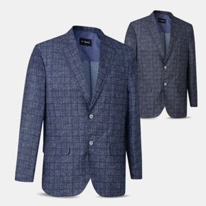 [아즈바이]남성 여름 체크 나염 경량 콤비 자켓 BC03 중년 국산