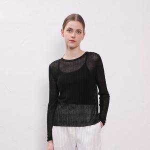 [UNIT]린넨 혼방 크루 리브 니트 [UFJKCN212N]