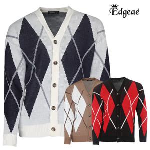 엣지애 남성 다이아 간절기 오버핏 가디건 MCGSM7007F2