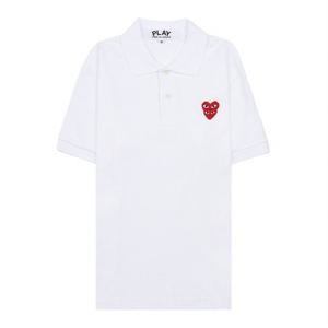 [꼼데가르송] 남성 더블하트 반팔 폴로셔츠 AZ T290 051 WHITE