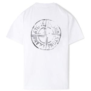 23FW 스톤 백 로고 프린팅 반팔티 화이트 79152NS82 V0001