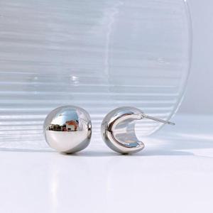 [엠던] 볼드 글로시 유광 통통 미니 후프 볼 귀걸이