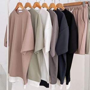 [리빌모아]남자 데일리 레이어드 반팔티 남여공용 5C2-TSH-Q005-