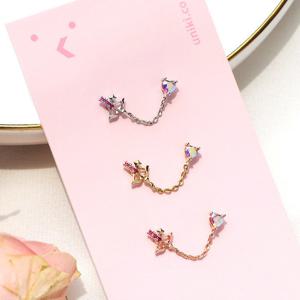 [폭스타일] [낱개판매] 러브 앤 피스 귓바퀴 연결 체인 피어싱