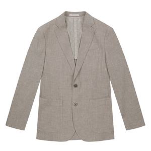 [페라로밀라노] (정가339000) 린넨 혼방 마이크로 패턴 자켓 다크 베이지 (A0C920654)