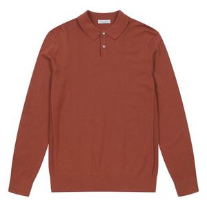 [페라로밀라노] (정가179000) 솔리드 컬러 카라 스웨터 다크 오렌지 (A0CA10167)