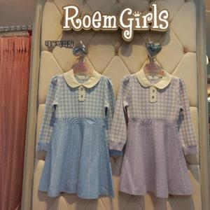 로엠걸즈 DP01 체크 스웨터원피스 RGOK24W2P