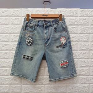 [지프](유니) 아트웍 오픈밴딩 5부 데님  팬츠JP2DPU852_BP