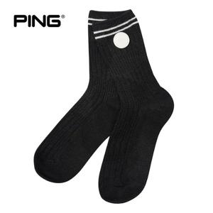 [PING] 여성 로고 와펜 라인 중목 양말