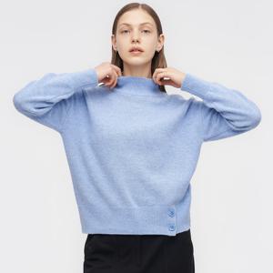 [링스] 여성 단추 포인트 반네크 스웨터 L21D3SR156_BL