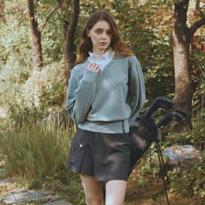 [챌린저] 여성 레이어드넥 소프트쿠션 긴팔티셔츠 라이트그린