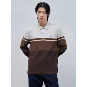 [빈폴멘] 니트라이크 컬러블럭 칼라넥 티셔츠  베이지 (BC4941C22A)