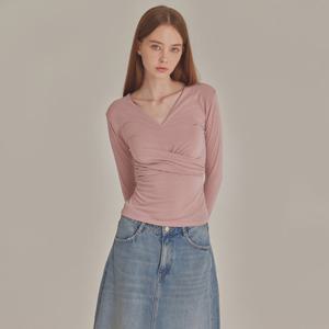 CROSS OVER V-NECK LONG SLEEVE TOP_T426TP101(IP)