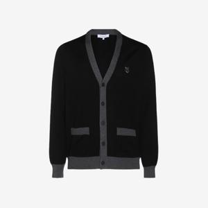 메종키츠네 볼드 헤드  가디건 블랙 남성 NM00507KT1036 P199