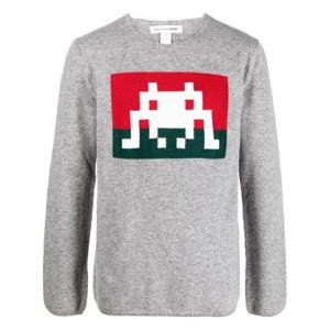 꼼데가르송 남성 그레이 라운드넥 긴팔니트 FJN007 1