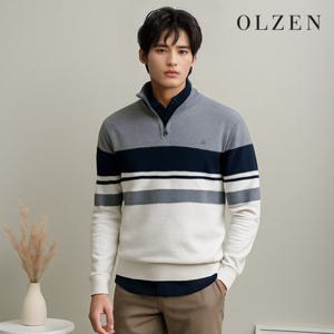 [올젠] 블럭형 반집업 티셔츠 (ZBC4TU1307)