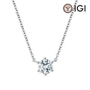 [한국금다이아몬드] 5부 랩 다이아몬드 목걸이 6프롱 IGI D VS1 14K