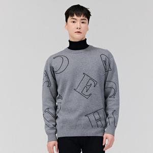 남성 전판 레터링 스웨터-DFRK5215D0L