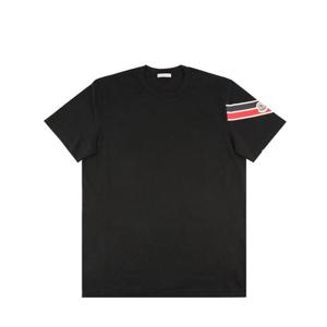 24FW 몽클레어 8C00029 89AKK 999 로고 패치  반팔 티셔츠 블랙