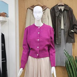 클리지 DP01 보석단추 반짝이 퍼플 가디건 CO8WKC09