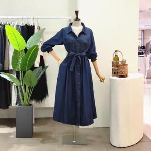 [포커스]24FF3I9OP5572_투포켓 벨티드 데님 롱원피스